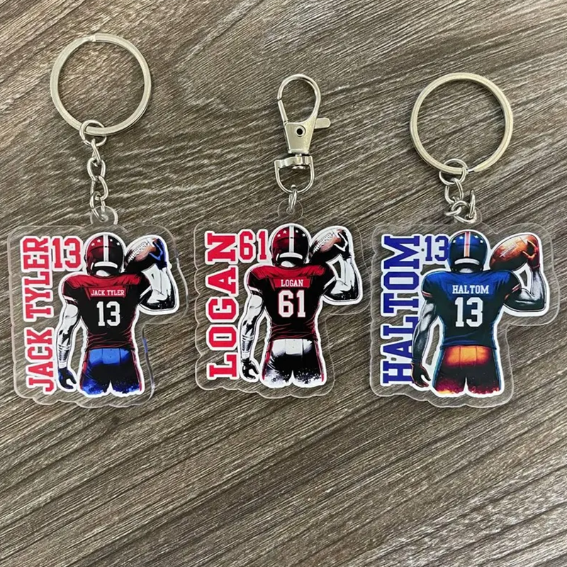 Custom Football Name Bag Tag | Personalized Name Keychain