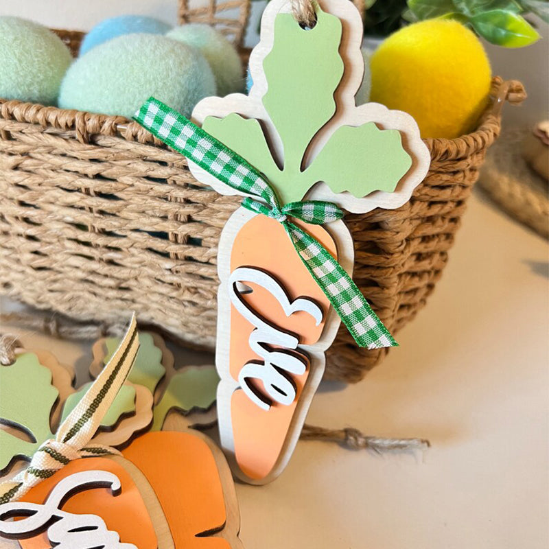 Personalized Carrot Shape Easter Basket Name Tag