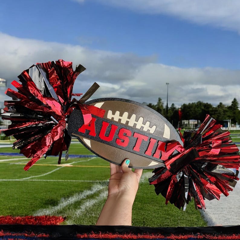 Cheer Stick with Poms for Volley /Soccer /Cheer /Baseball / Football /Cheer | Fans Custom Spirit Accessory