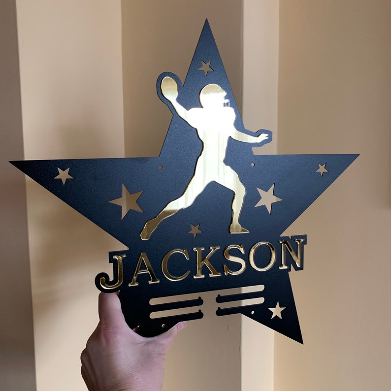 Personalized Football Medal Holder with Custom Name - American Football Player