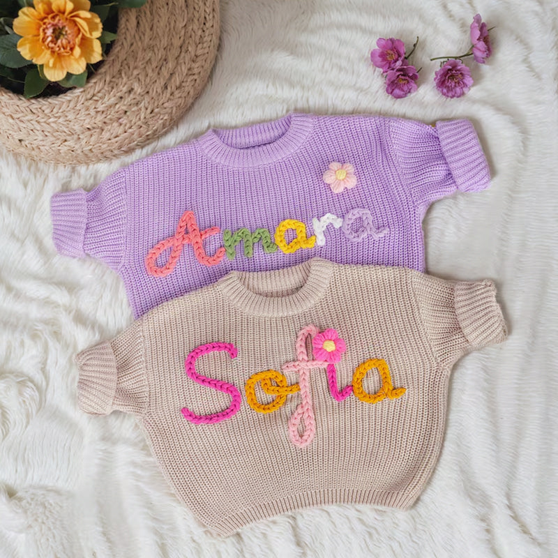 Personalized Baby Name Sweater,Custom Christmas Baby Sweater With Name