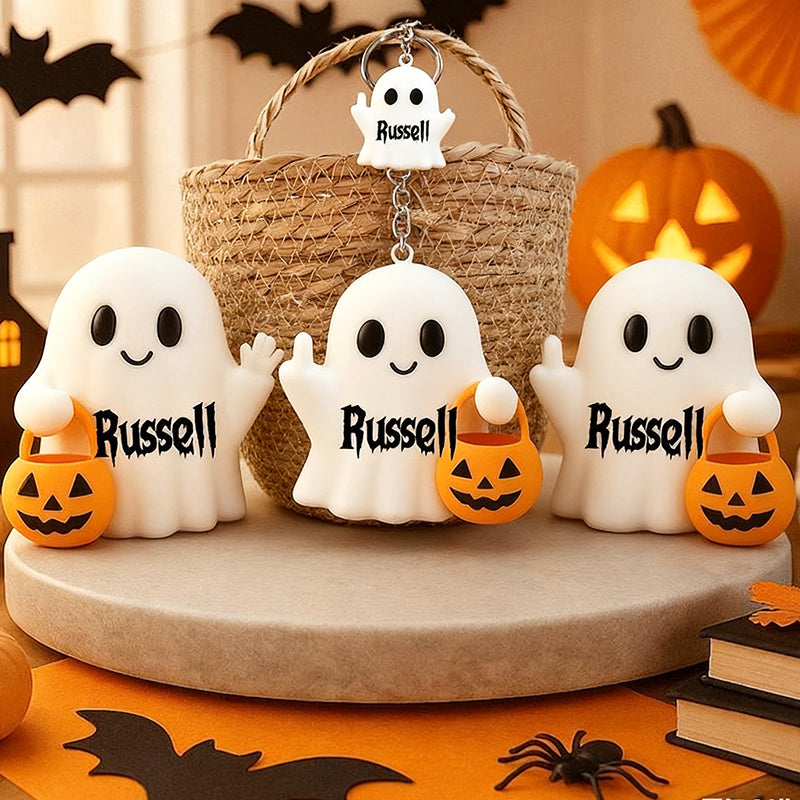 Boo Basket Tag, Halloween Name Tags Keychain