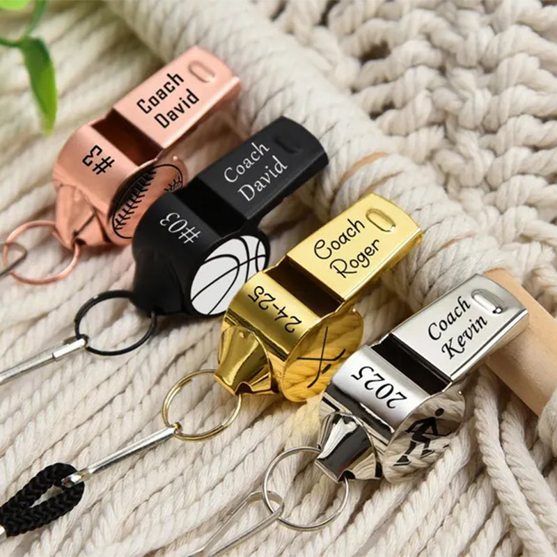 Personalized Whistle, Football Coach Gift Anniversary Gifts for Him