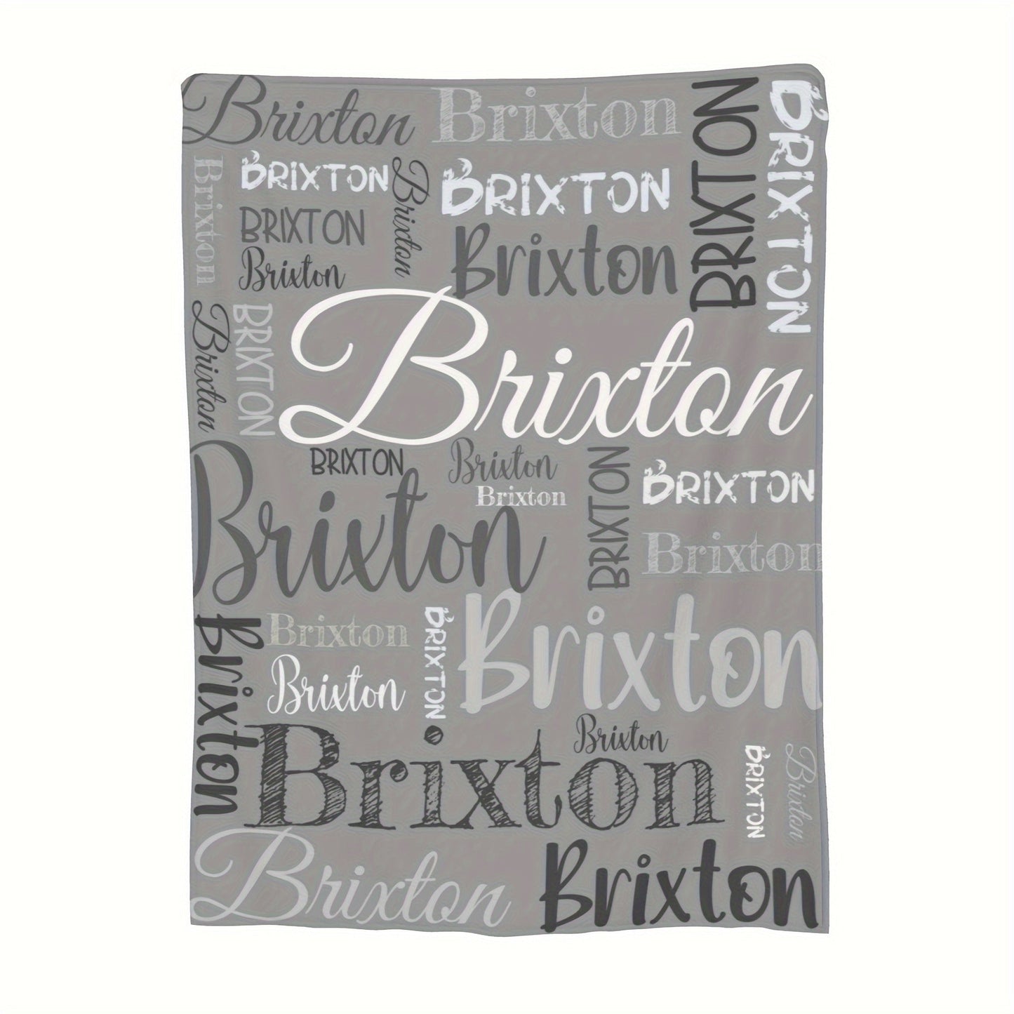 Personalized,Blankets Soft & Cozy, All-Season Vintage Print in Pink & Black with White Text