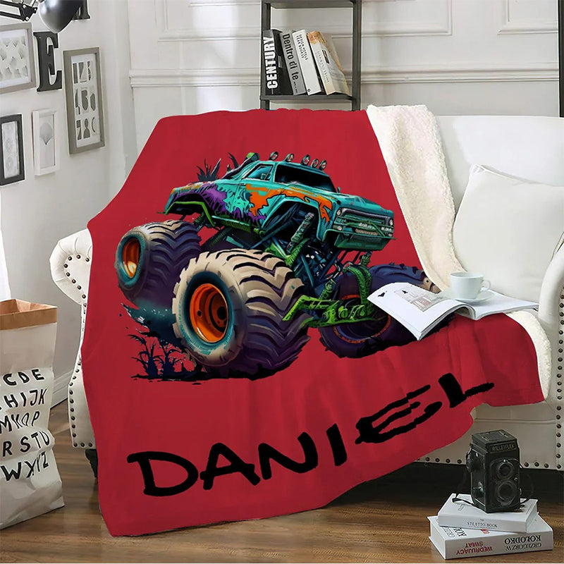 Personalized Big Wheel Off-Road Throw Blanket