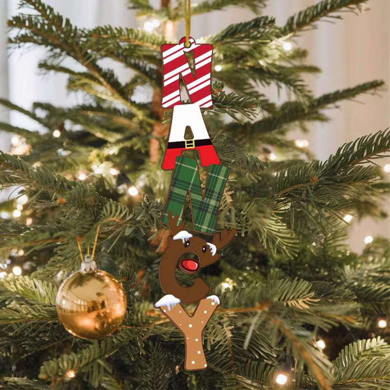Personalized Christmas Name Letter Ornament 2025
