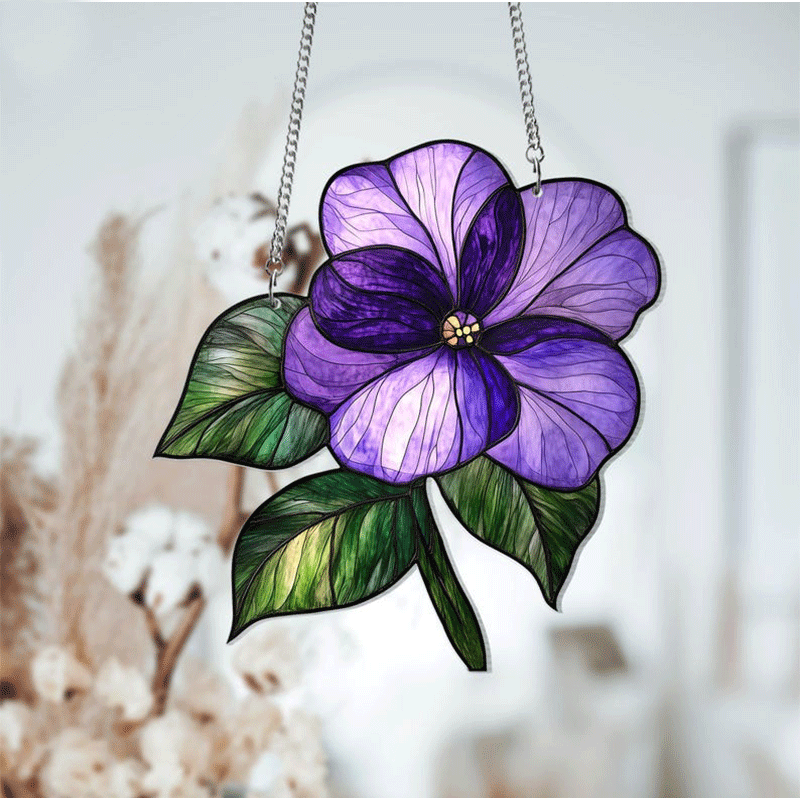 Birth Flower With Name Suncatcher Mothers Day Gift For Mom