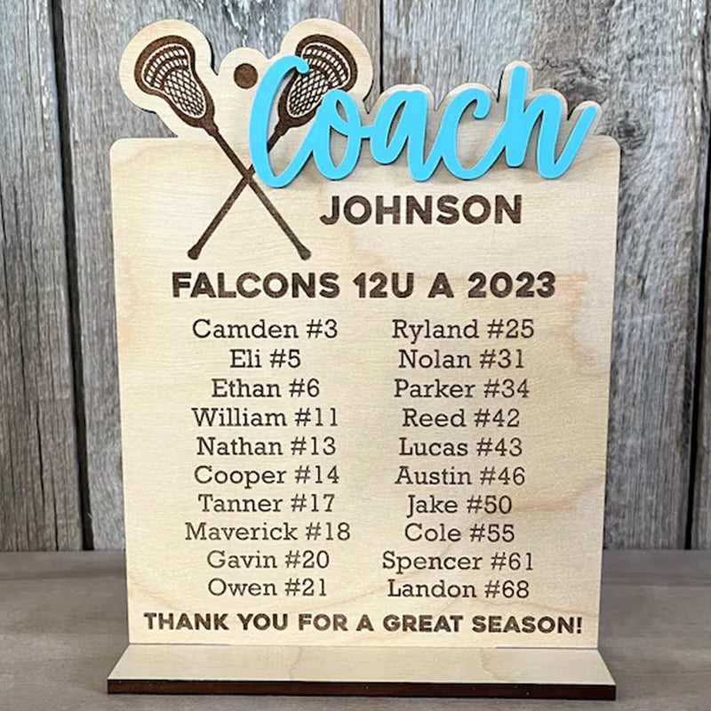 End of Season Coaches Gift, Personalized Coaches Plaque