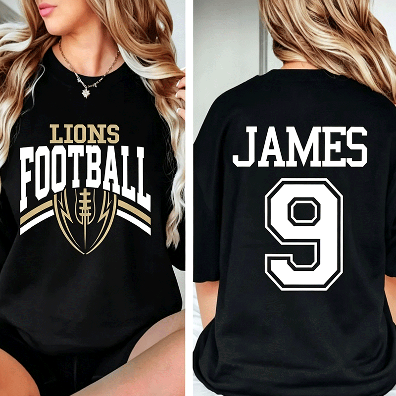 Custom Football Team Name & Number Sweatshirt Football Mom Sweatshirt Football Team