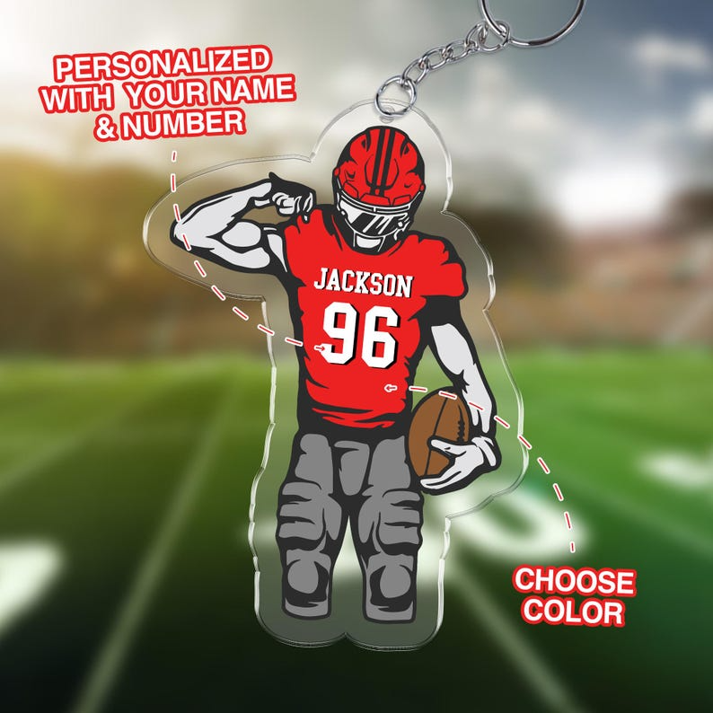Personalized Football Bag Tag, Sports Tag for Kids