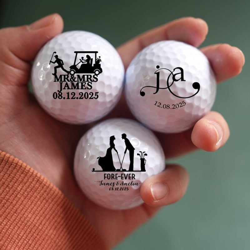 Personalized Wedding Golf Ball Gift, Wedding Favor, Bride and Groom Golf Balls