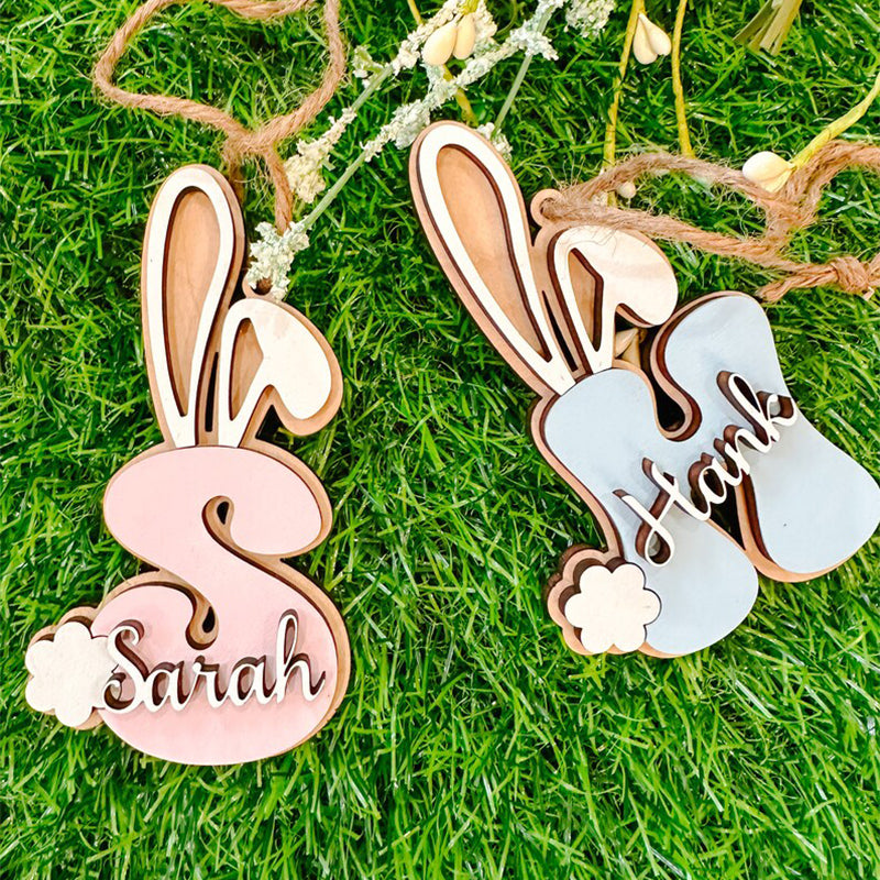 Easter Basket Personalized Tags, Easter Bunny Letter Tags