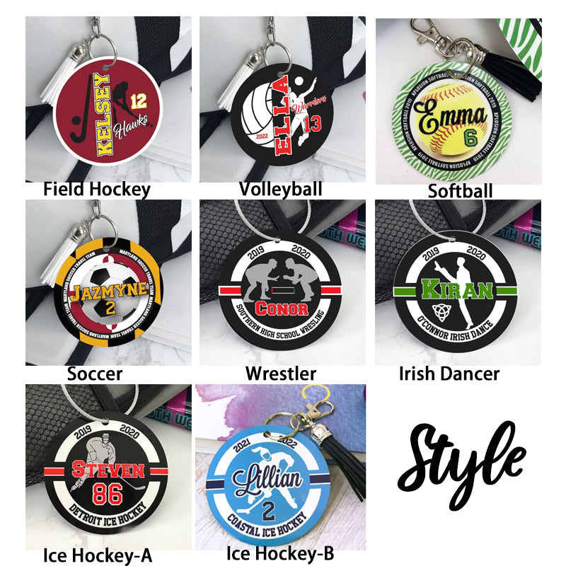 Wrestler ,Volleyball ,Softball ,Ice Hockey Hockey Soccer Sport Bag Tag