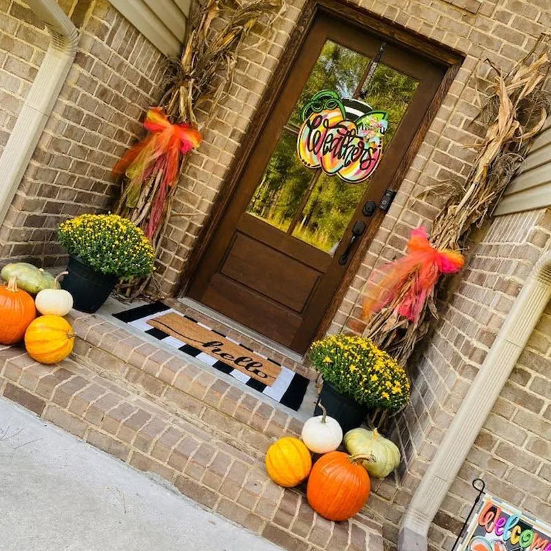 Fall Door Hanger - Pumpkin Door Decor - Autumn Door Sign