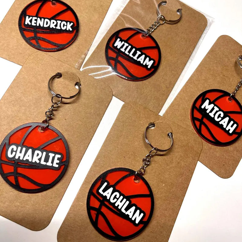 Personalised Basketball keyrings