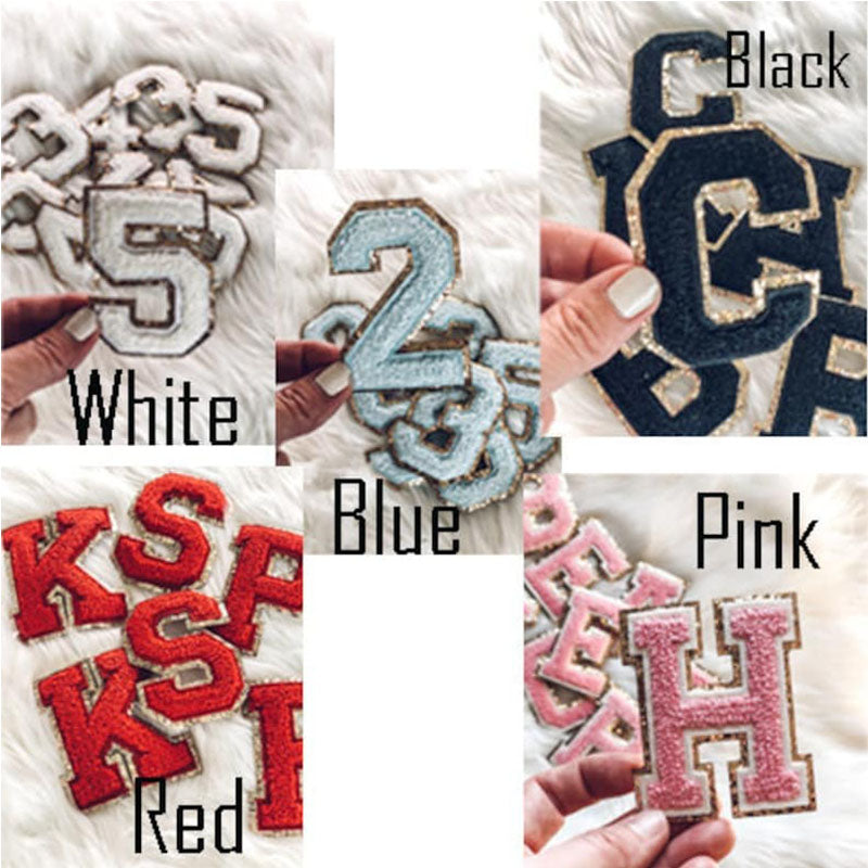 Distressed Hat with Varsity Letter Patches