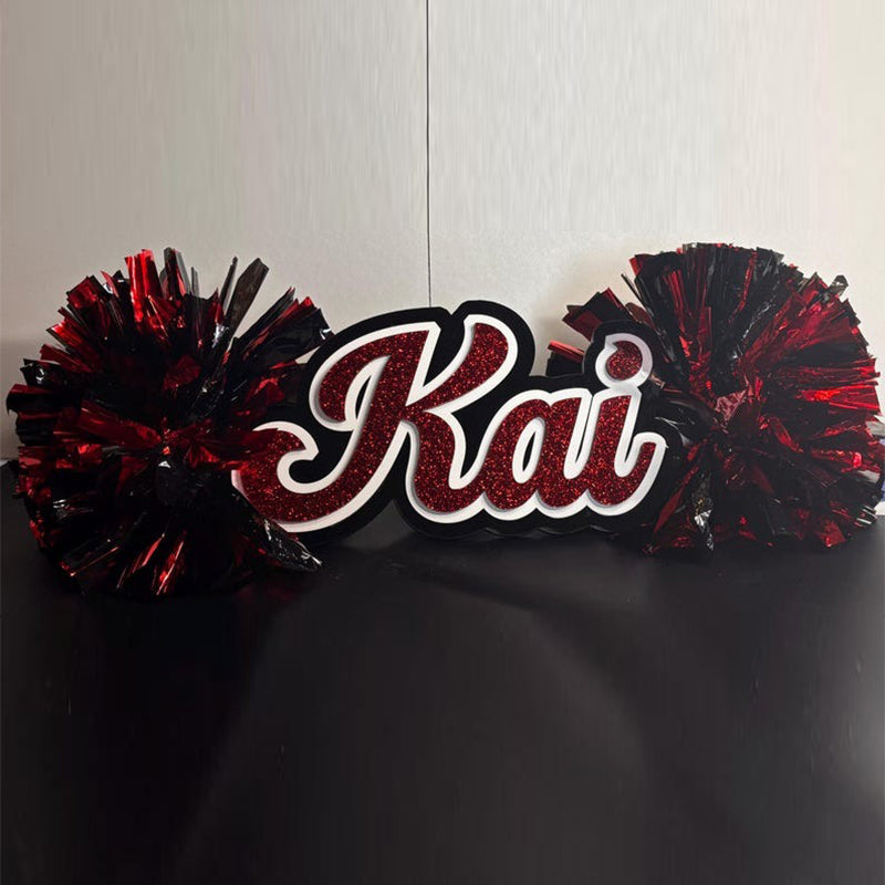 Cheer Stick with Poms for Volley /Soccer /Cheer /Baseball / Football /Cheer | Fans Custom Spirit Accessory