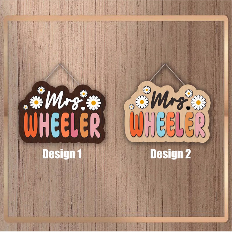 Wooden Custom Name Sign, Custom Door sign, Teachers' day gift