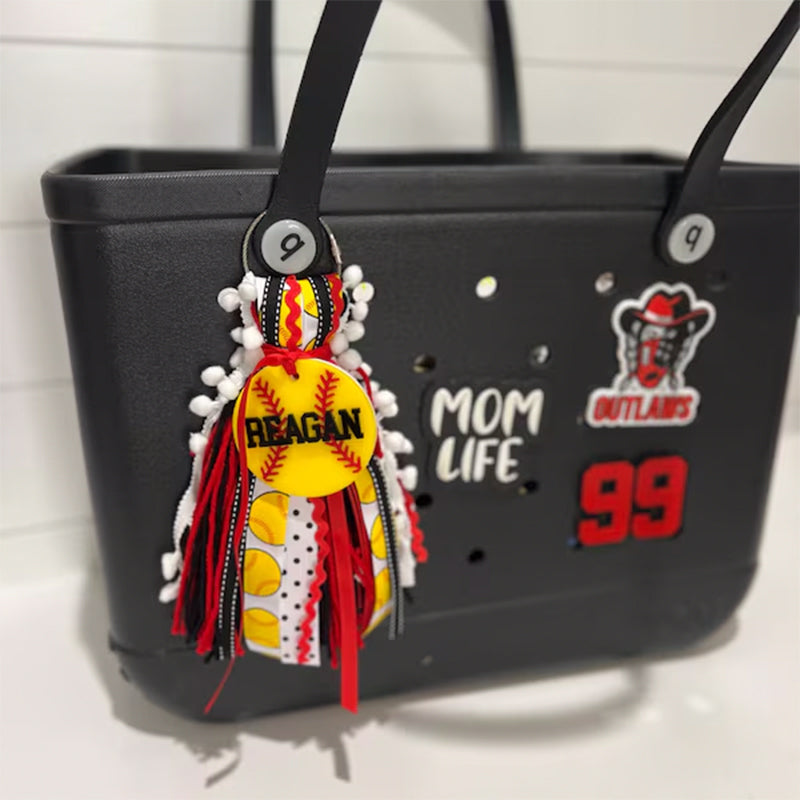 Softball Baseball bag tag, bag charm