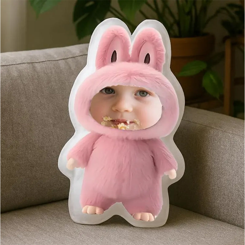 Personalized Face or Pet Labubu style Pillow 3D Custom Photo Plush Pillow