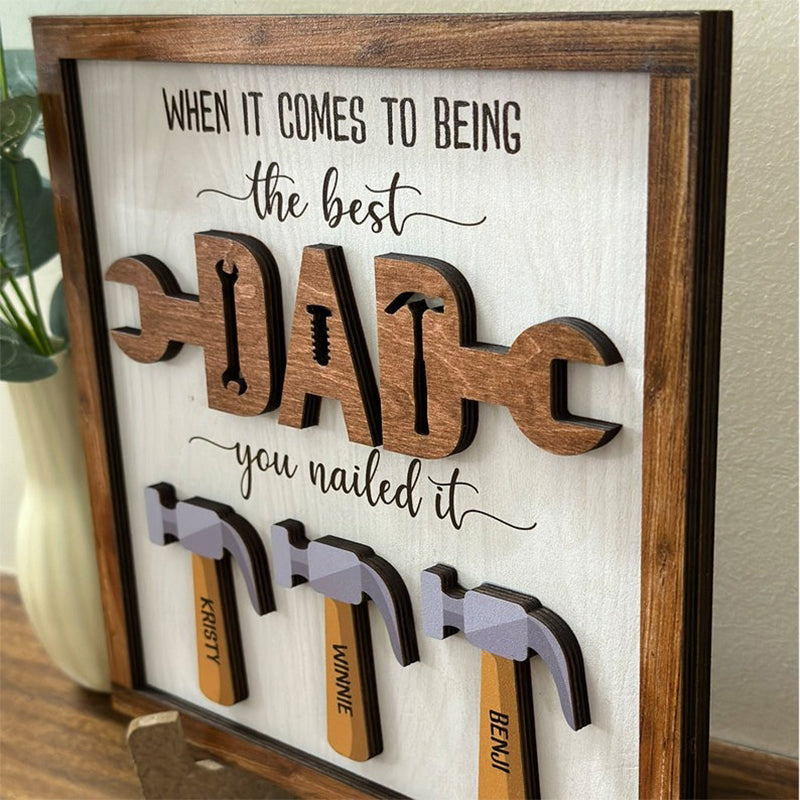 Personalized Father's Day Gift, The Best Dad Sign, Family Sign