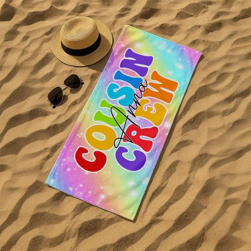 Personalized Beach Towel, Family Vacation Gift, Towel For Kids