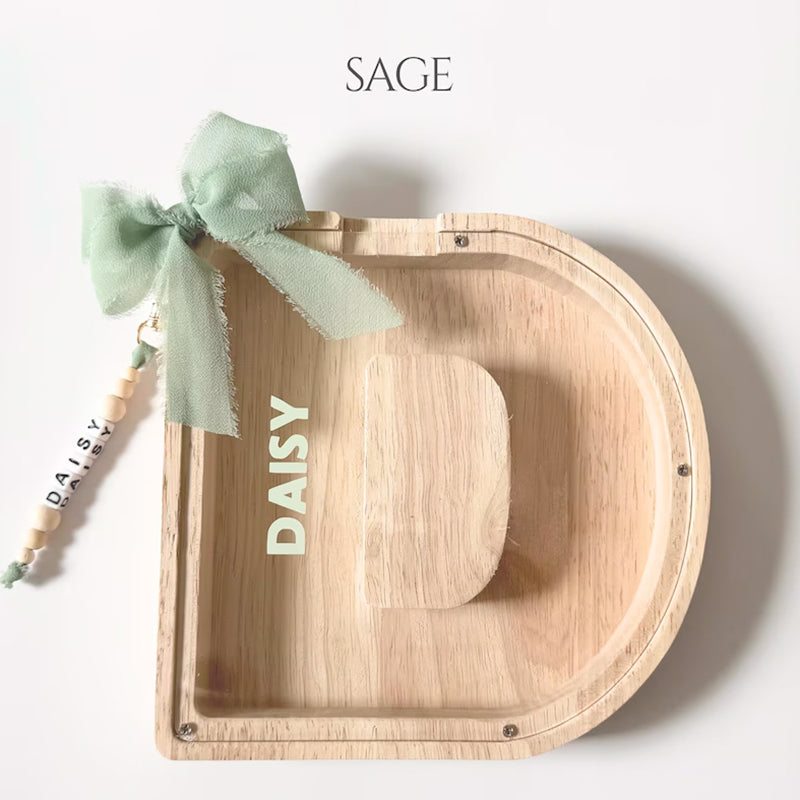 Personalized Letter Piggy Bank For Kids Keychain Letter Keepsake For Baby Girl