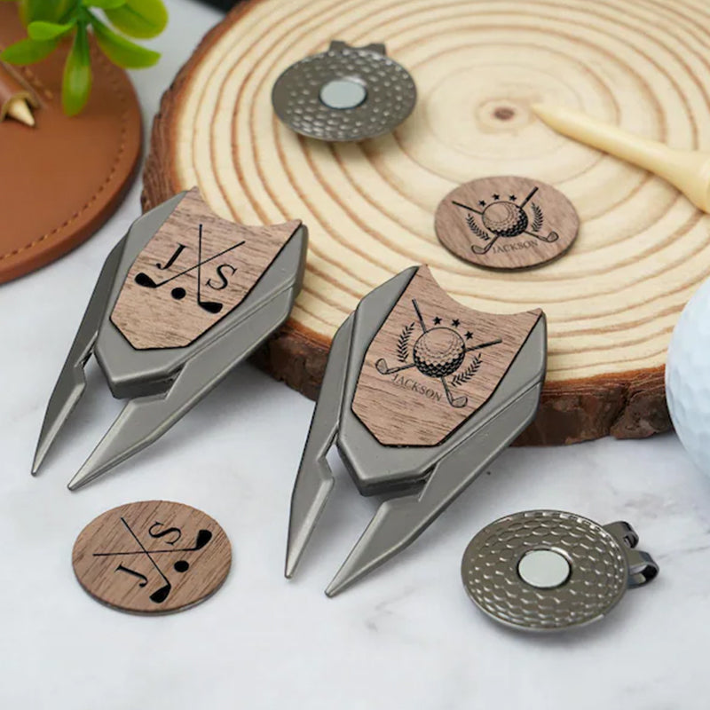 Personalized Golf Gift Set: Engraved Divot Tool & Ball Marker