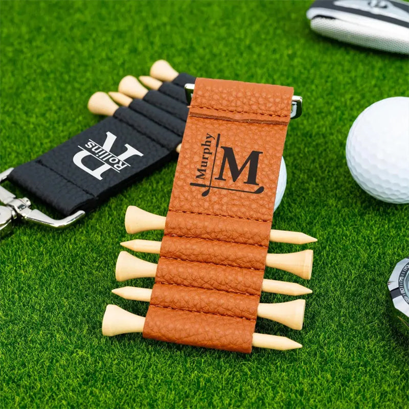Golf Bag Tag Personalized Golf Tees,Leather Golf Tee Holder