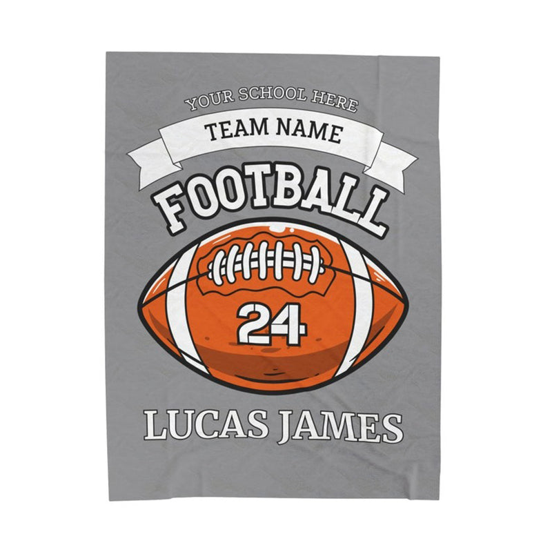Personalized Football Blanket, American Football Boy Name Blanket