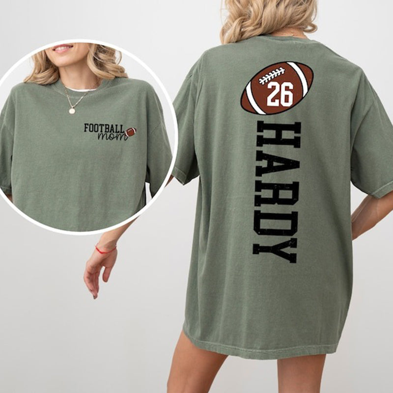 Football Mom Shirt With Kids Name & Jersey Number