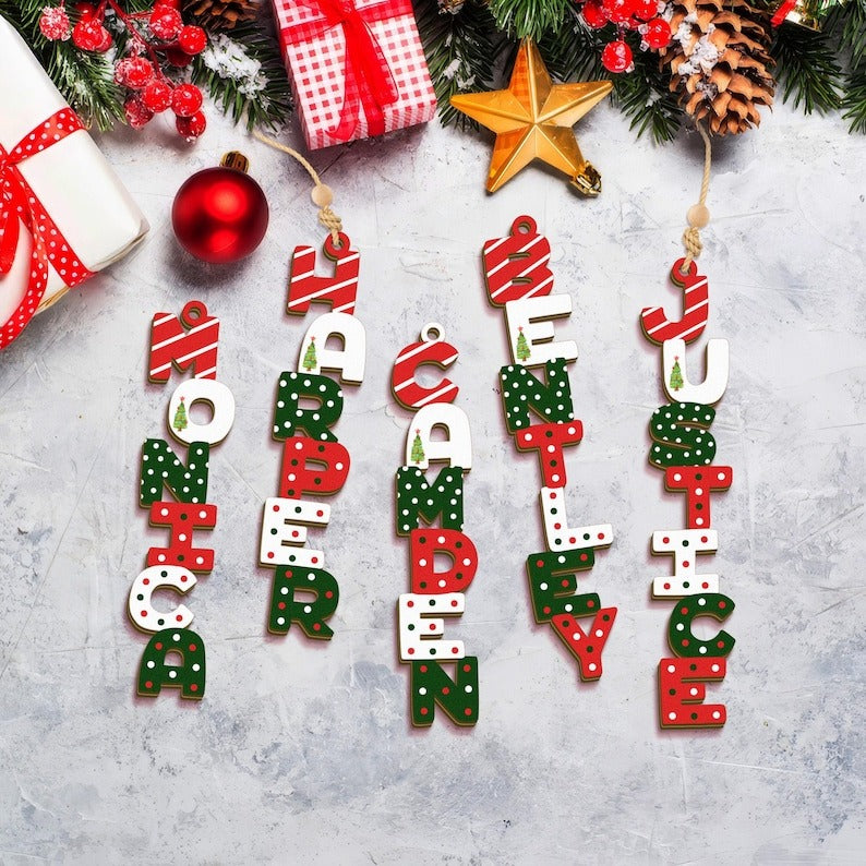 Personalized Christmas Name Letter Ornament