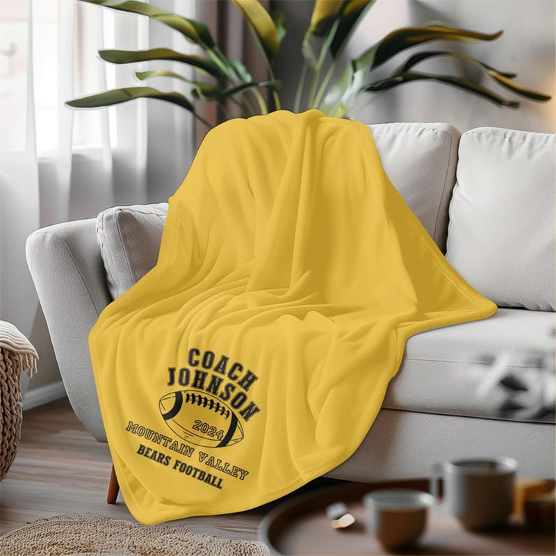 Personalized Football Lacrosse Volleyball Soccer Blanket Custom Soft Velveteen Plush Graduation Senior Gift