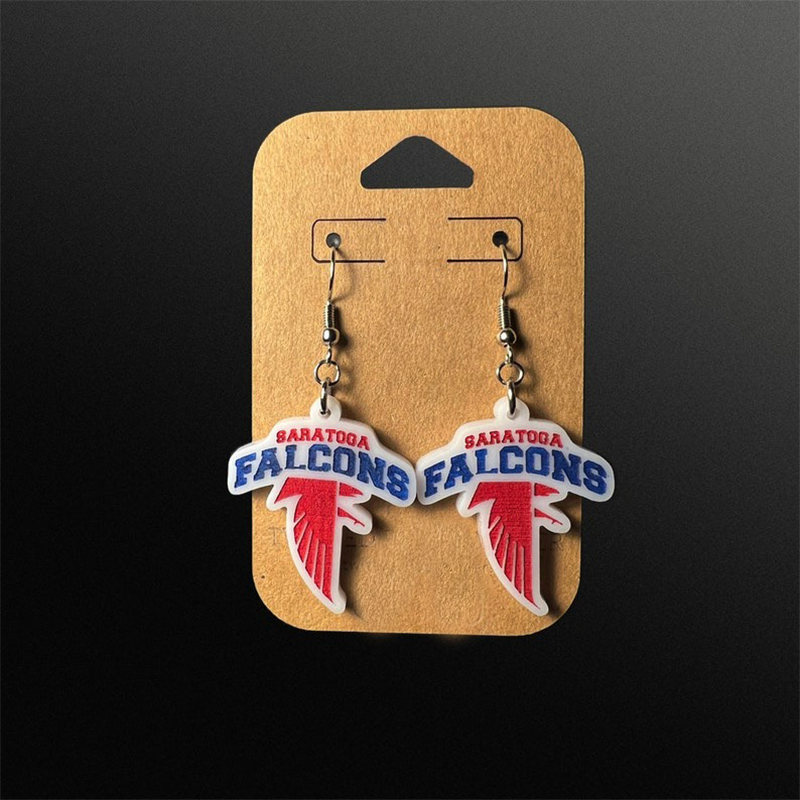 Custom School Mascot/Logo Laser Cut Painted Dangle Earrings