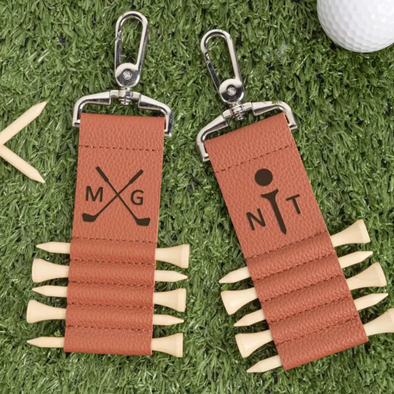 Golf Bag Tag Personalized Golf Tees,Leather Golf Tee Holder
