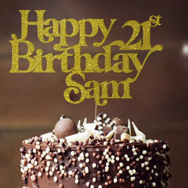 Personalised Glitter Cake Topper