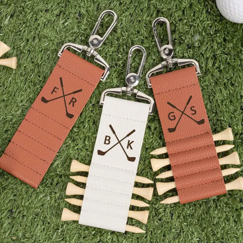 Golf Bag Tag Personalized Golf Tees,Leather Golf Tee Holder