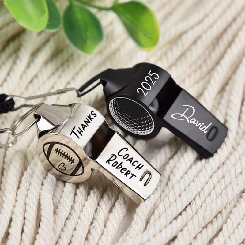 Personalized Whistle, Football Coach Gift Anniversary Gifts for Him