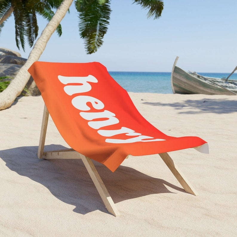 Personalized Beach Towel with Name, Packable Towel