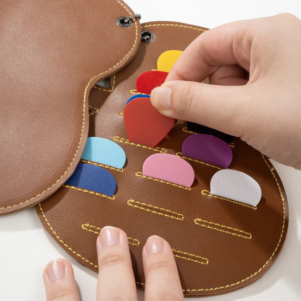 Personalized Guitar-Shaped Portable PU Leather Guitar Picks Storage Case