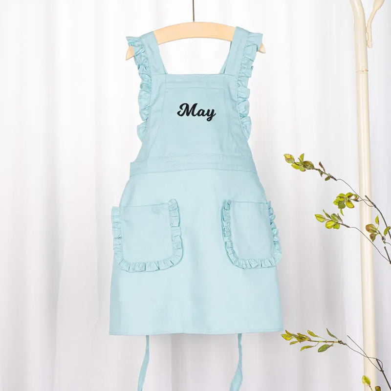 Kids Apron with Embroidered Name Toddler Cooking Apron