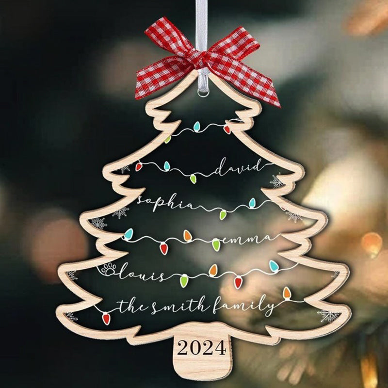 Personalized Family Tree Ornament, Family Christmas Ornaments