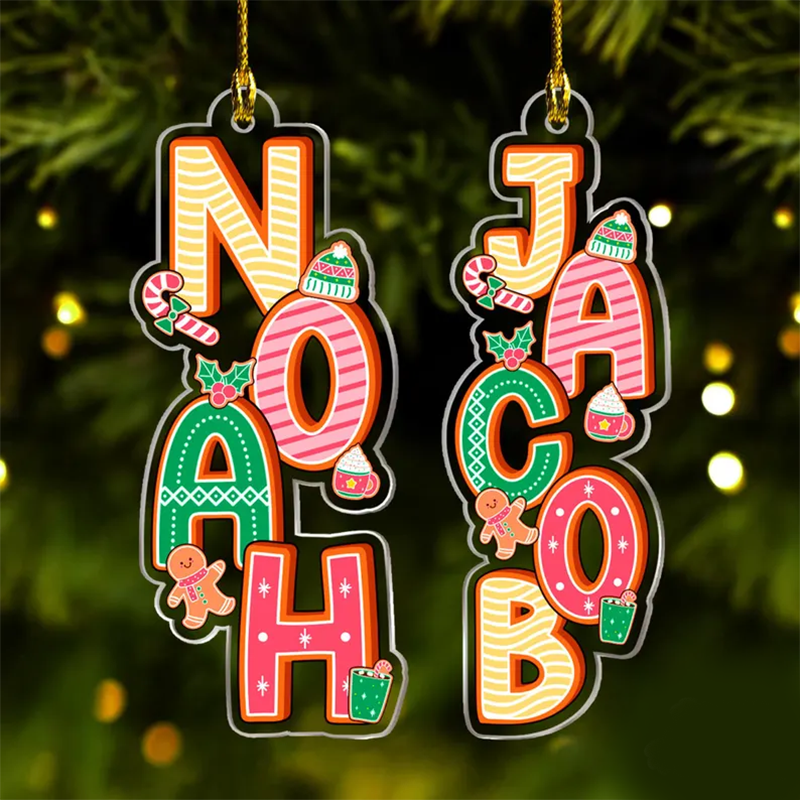 Custom Baby Name Letter Christmas Ornament