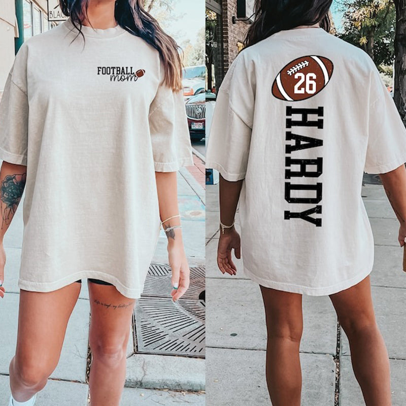 Football Mom Shirt With Kids Name & Jersey Number