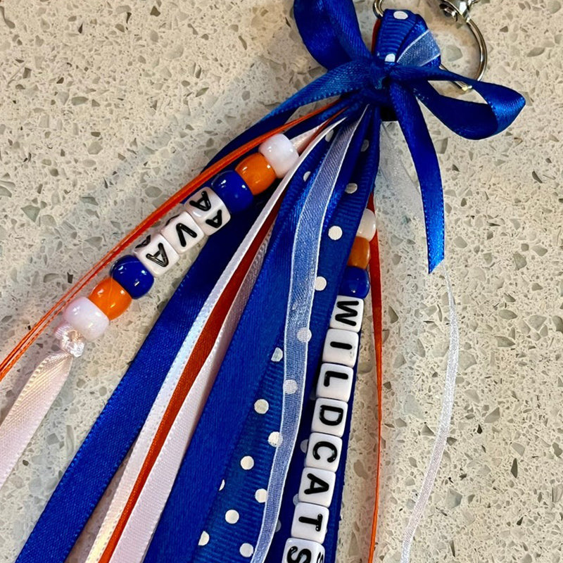 Personalized Ribbon Bag Tag/Cheer Bag Tag/Ribbon Zipper Pull