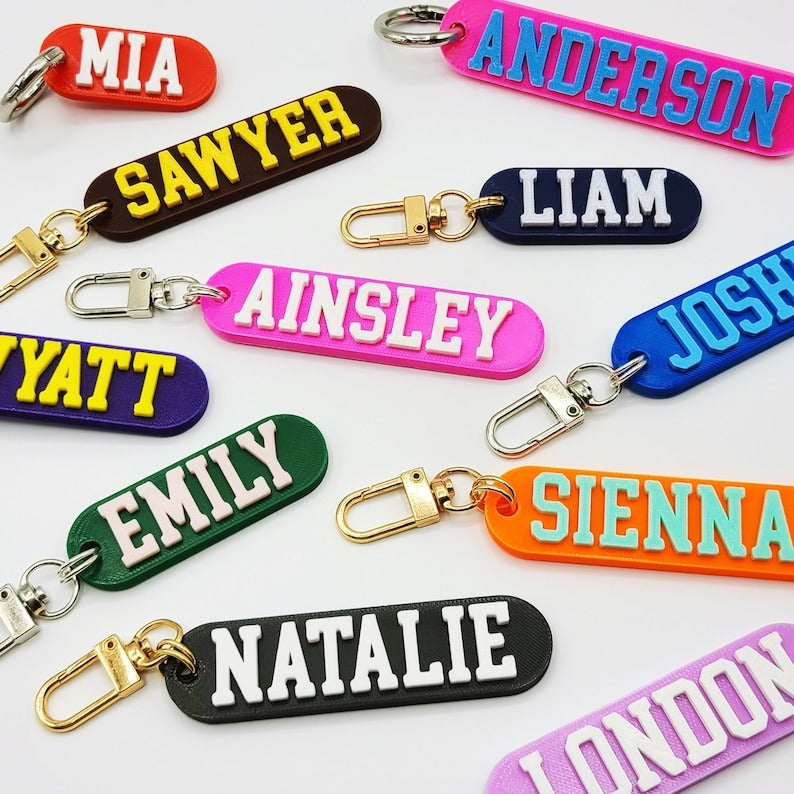 Personalized Football Keychains, Backpack Tags