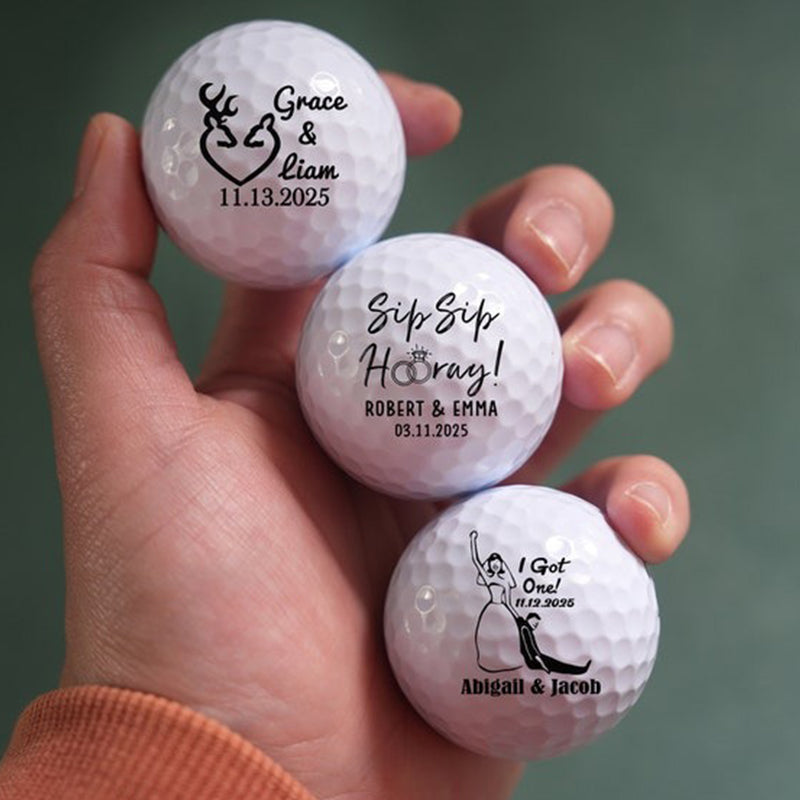 Personalized Wedding Golf Ball Gift, Wedding Favor, Bride and Groom Golf Balls