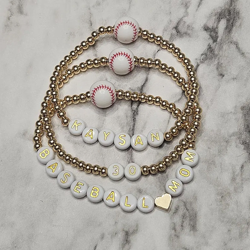 Baseball Softball Football Soccer Basketball Volleyball mom bracelet mom gift baseball gift ball mom stackable bracelets