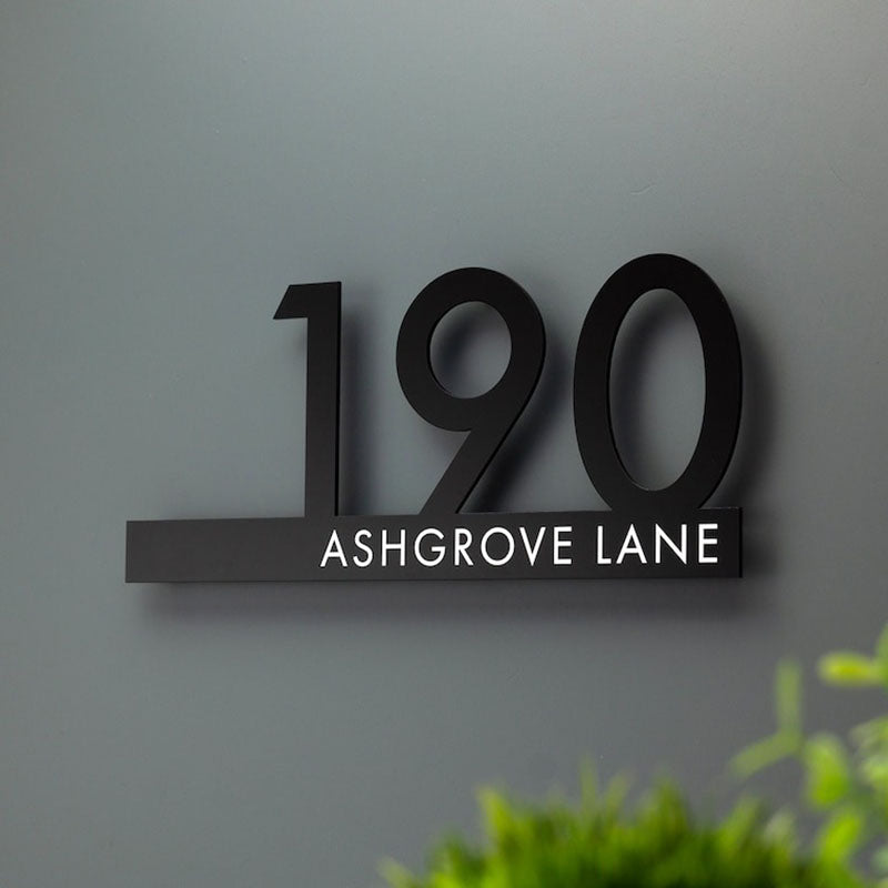 Contemporary Cut Out Modern House Number Sign Printed Address Signage