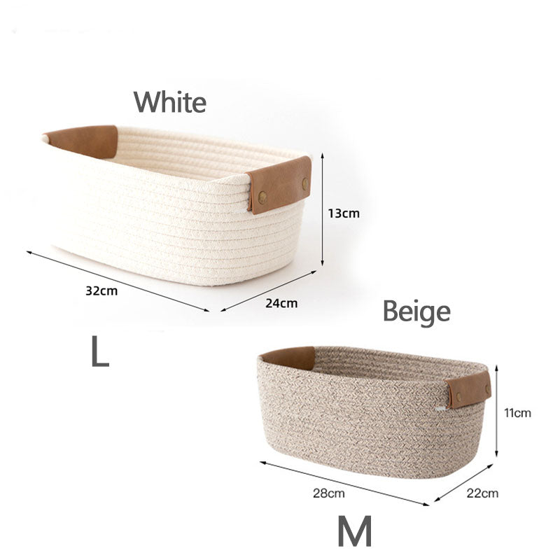 Personalized baby shower rope cotton baskets